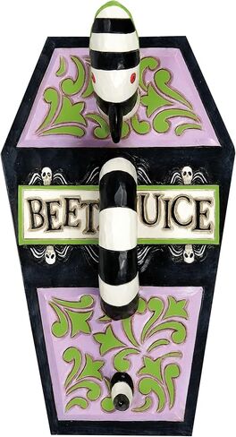 Enesco Beetlejuice بواسطة Jim Shore Coffin The Ghost with the Most Trinket Box - صندوق مجوهرات مخطط من الراتنج مصنوع يدويًا من بيتلجوس الرملي القابل للتجميع، تمثال ديكور المنزل للهالوين، 3.15 بوصة in Saudi Arabia