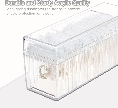 Acrylic Jewelry Organizer - Clear Acrylic Organizer with 20pcs PVC Portable Anti Tarnish Jewelry bags, Jewelry Box Jewelry Storage for Earring Necklaces Rings in Saudi Arabia