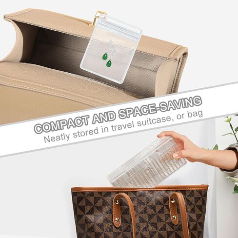 Acrylic Jewelry Organizer - Clear Acrylic Organizer with 20pcs PVC Portable Anti Tarnish Jewelry bags, Jewelry Box Jewelry Storage for Earring Necklaces Rings in Saudi Arabia