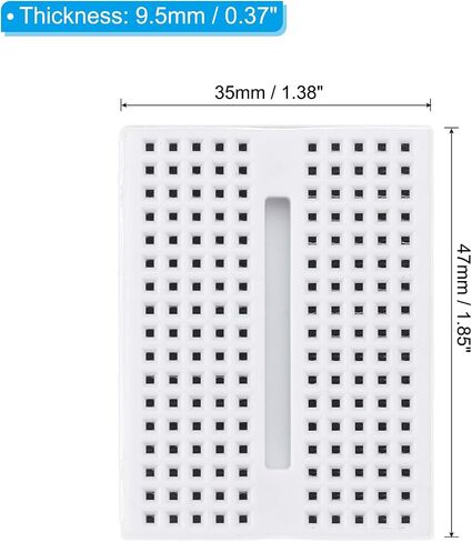 PATIKIL 6pcs Mini Breadboard, Solderless Breadboard Small Breadboard 170 Tie Points Prototype PCB Bread Board Electronics Self Adhesive Plates, SYB-170, White in Saudi Arabia