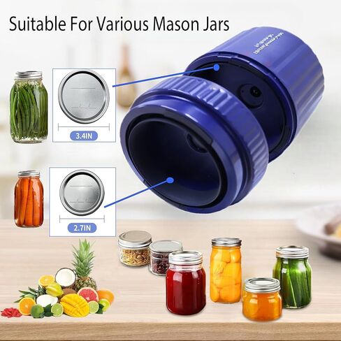 Mason Jar Vacuum Sealer,Electric Mason Jar Vacuum Sealer Kit for Wide&Regular Mouth Mason Jars Vacuum Bags Wine Bottle-Jar Vacuum Sealer for Mason Jars-Canning Vacuum Sealer Mason Jar for Food Storage in Saudi Arabia