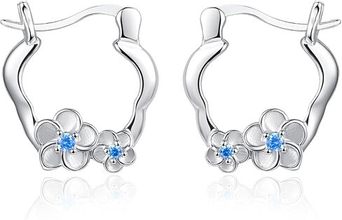 Dreamboat Snowflake Earrings 925 Sterling Silver Cubic Zirconia Snowflake Earrings Hypoallergenic Small Huggie Hoop Earrings Snowflake Jewelry Winter Gifts for Women Girls in Saudi Arabia