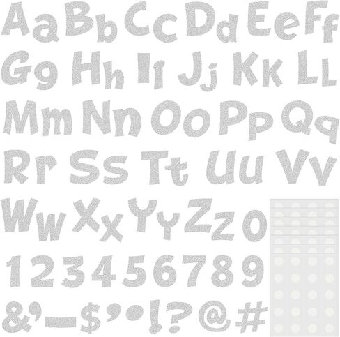 72 Pcs 4 Inch Glitter Bulletin Board Letters Chalkboard Classroom Letters Poster Cut Out Letters for Bulletin Boards with Adhesive Dot Alphabet 0-9 Number Symbol Punctuation Display (Black) in Saudi Arabia