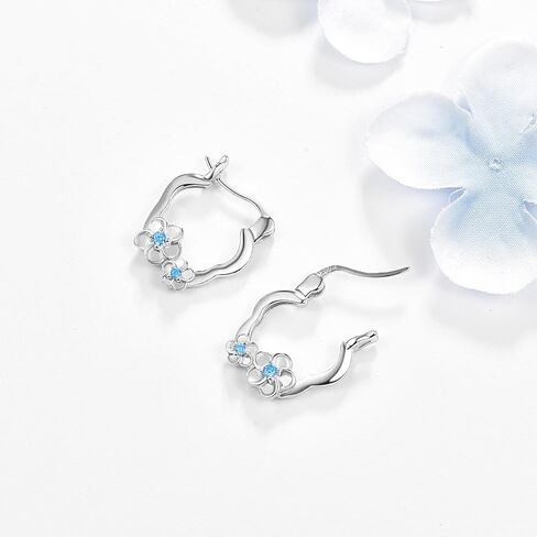 Dreamboat Snowflake Earrings 925 Sterling Silver Cubic Zirconia Snowflake Earrings Hypoallergenic Small Huggie Hoop Earrings Snowflake Jewelry Winter Gifts for Women Girls in Saudi Arabia