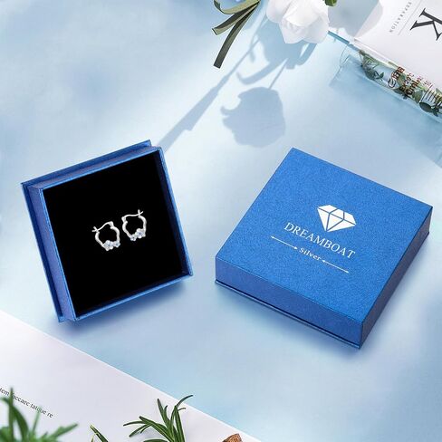 Dreamboat Snowflake Earrings 925 Sterling Silver Cubic Zirconia Snowflake Earrings Hypoallergenic Small Huggie Hoop Earrings Snowflake Jewelry Winter Gifts for Women Girls in Saudi Arabia