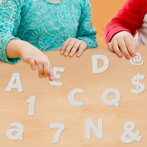 72 Pcs 4 Inch Glitter Bulletin Board Letters Chalkboard Classroom Letters Poster Cut Out Letters for Bulletin Boards with Adhesive Dot Alphabet 0-9 Number Symbol Punctuation Display (Black) in Saudi Arabia