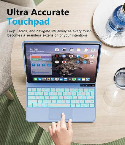 KVAGO Keyboard Case for iPad Air 13 2024 and iPad Pro 12.9 (6th, 5th, 4th, 3rd Gen),Magic Keyboard for iPad Pro 12.9, Magnetic Keyboard Case with Multi-Touch Trackpad,Grey in Saudi Arabia