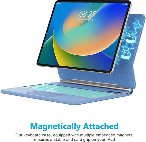 KVAGO Keyboard Case for iPad Air 13 2024 and iPad Pro 12.9 (6th, 5th, 4th, 3rd Gen),Magic Keyboard for iPad Pro 12.9, Magnetic Keyboard Case with Multi-Touch Trackpad,Grey in Saudi Arabia