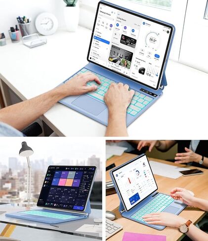 KVAGO Keyboard Case for iPad Air 13 2024 and iPad Pro 12.9 (6th, 5th, 4th, 3rd Gen),Magic Keyboard for iPad Pro 12.9, Magnetic Keyboard Case with Multi-Touch Trackpad,Grey in Saudi Arabia