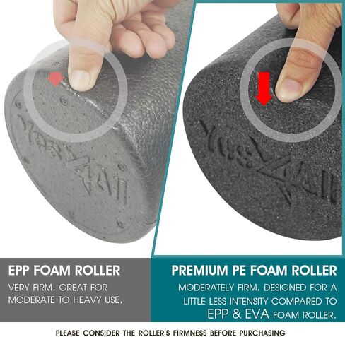 Yes4All Soft-Density Round PE 12/18/ 24/36 inch Foam Rollers for Muscle Massage, Yoga Core Exercise & Physical Therapy in Saudi Arabia