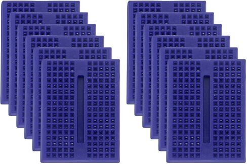 PATIKIL 12pcs Mini Breadboard, Solderless Breadboard Small Breadboard 170 Tie Points Prototype PCB Bread Board Electronics Self Adhesive Plates, SYB-170, White in Saudi Arabia