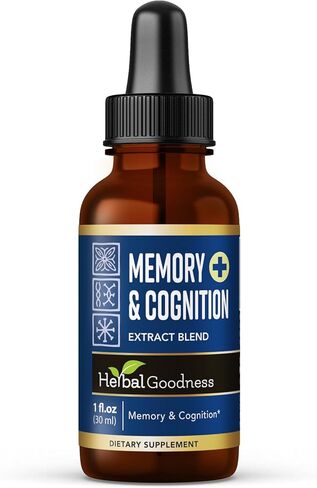 Herbal Goodness Memory and Cognition Liquid Extract 1oz - Memory and Clarity Support, Immune Support, Performance Support, Energy Boost - Organic, Natural in Saudi Arabia