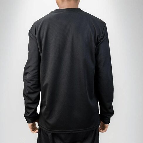 2 Pack Mens Long Sleeve Tee Shirts, Crewneck Quick Dry Breathable Athletic Activewear Running Polyester T-Shirt in Saudi Arabia