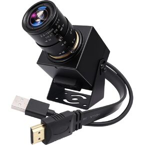 SVPRO 4K USB HDMI Camera with 5-50mm Telephoto Lens,Manual Focus Streaming Webcam H.264 Zoom Industrial Camera for PC/Monitor/TV/Projector,10X Optical Zoom Microscope Computer Vision Camera