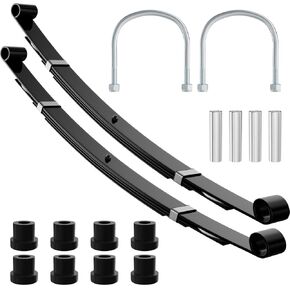 Golf Cart Heavy Duty 4-Leaf Rear Spring Kit Suitable for 2004-up Club Car Precedent Golf Cart, with Bushings Spacers & U Bolts, Replaces OEM# 102544901, 1012180, 1015583, 102506401