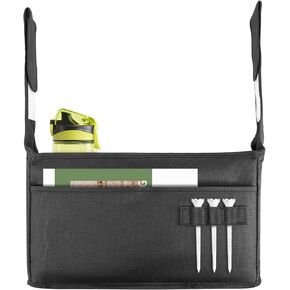 TUYUU Golf Push Cart Accessories,Golf Push Cart Organizer Storage Bag,Golf Push Cart Accessories Pouch Bag.Drink Holder for Push Cart.Golf Gift For Men Husband Boyfriend Dad.Black