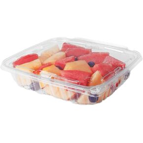 35 oz RPET Clear Hinged Lid Tamper Evident Container – 134 Pcs for Fruit, Cookie, Bakery, Snacks, perfect for Take Out and Retail