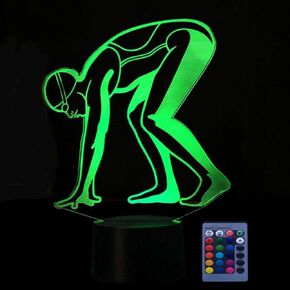 Optical Illusion 3D Sports Swimming Night Light 16 Colors Changing USB Power Remote Control Touch Switch Decor Lamp LED Table Desk Lamp