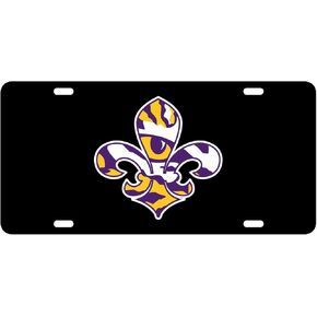 NCAA Black Acrylic License Plate (LSU Tigers Black)
