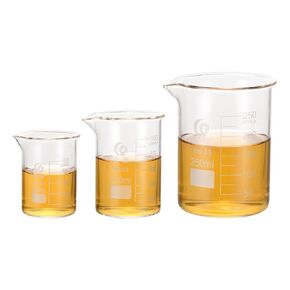 PATIKIL 250/500/1000ml Low Form Glass Beaker, 3Pcs 3.3 Borosilicate Glass Beakers Graduated Measuring Cup with Spout for Lab Experiment, Cooking and Baking, Clear