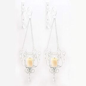Koehler Christmas Holiday Home Decor Bedazzling Pendant Votive Candles Glass Wall Sconces