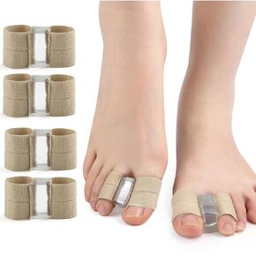 Gel Toe Spacers, Bunion Corrector with 2 Loops, Portable Toe Separators for Bunion, Overlap Toe, Hammer Toe, Big Toe Alignment(4PC)