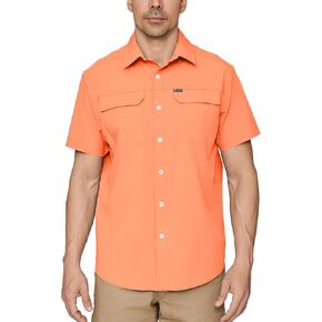 PIQIDIG Men's UPF 50+ Sun Protection Shirt Short Sleeve Hiking Fishing Shirt Quick Dry for Safari Travel Button Down Shirts in Kuwait