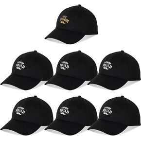 Party Gifts & Beyond Groomsman Baseball Hat 7 packs Groomsmen Gifts Trucker Hats Team Groom Men's Hat for Bachelor Party (Groom Squad)