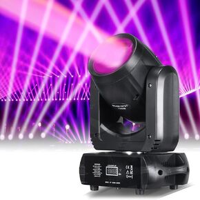 200W LED Moving Head DJ Lights Beam Spot Stage Light 24 Rotating Prisms 14 Gobos 11Colors with Sound Activated DMX512 DJ Lighting for Wedding Party Show
