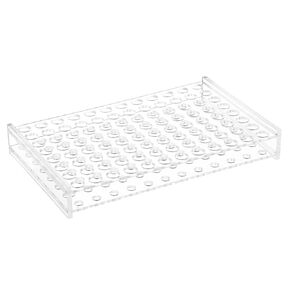 PATIKIL 96 Holes Tube Rack, 11mm Round Hole Acrylic Tube Holder Stand Suitable for Less Than 11mm Dia Tube for Laboratory Scientific Experiments, Clear