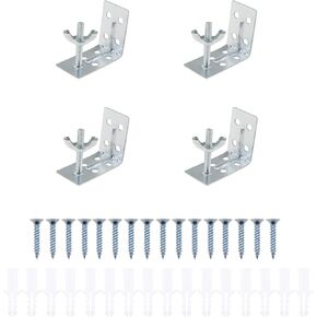 DGZZI 4PCS 1.8Inchx0.9Inchx1.3Inch Wall Mounting Bracket and Wingnut Ceiling Silver L Shaped Curtain Mounting Bracket Accessory Suitable for Woven Wood or Bamboo Shade