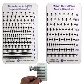 Clear Card Thread Checker™ for Heavy Hex Sizes - Inch & Metric