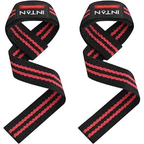 INTAN Weight Lifting Straps for Men and Women, Fitness Gym Bodybuilding Wrist Support Straps with Padded Handles for Pull Up, Deadlift, Squat, Bench Press (PAIR)