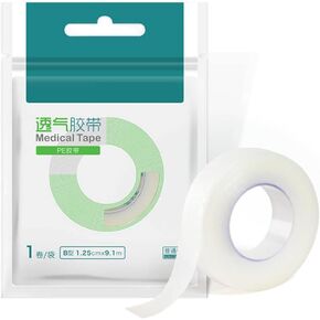 Transparent Medical Tape Waterproof Breathable Adhesive Clear Hypoallergenic Surgical Tape PE First Aid Tape for Wound, Bandage for Sensitive Skin (0.5inch X 10Yards * 5 Rolls)