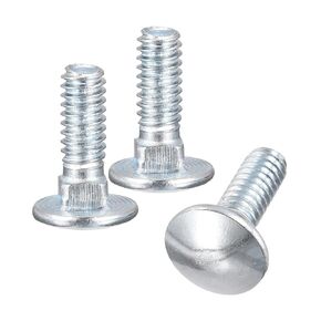 uxcell 1/4-20x1 Carriage Bolt, 8pcs Round Head Square Neck Screws, Carbon Steel Zinc Plated, Fully Threaded, Silver