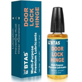 Door Lock Hinge Lubricant Oil Squeaky Fix Long-Lasting Lube for Keyhole Sewing Machine Hair Trimmer Clock with Needle Oiler 1 oz 1 Pcs