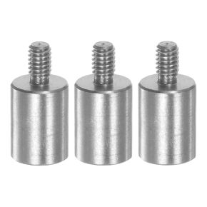 HARFINGTON 3pcs Flat Contact Points 6mm Dia 8mm Length M2.5 Thread 303 Stainless Steel for Dial Digital Indicator Depth Gauge Thickness Gauge