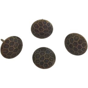 decotacks® Honeycomb Upholstery Nails/Tacks 5/8" - 100 Pcs [Antique Brass, French Natural] DX5716AB