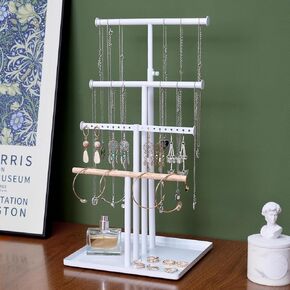 Jewelry Holder Necklace Organizer: Aesthetic Jewelery Display for Bracelet Hanger Stand And Earring Holders Gold