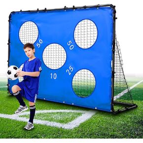 2 in 1 Soccer Goal Portable Soccer Goal for Teen Soccer Net Soccer Training Net Detachable Metal Target Goal Net with Ground Nails for Sports Gam Indoor Outdoor e(6 x 4 Foot)