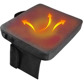 Portable Heated Seat Cushion Pad Electric Stadium Seat Cushion Heated USB Power with 3 Levels Fast Heating Hunting Seat Pad for Office Park Boat Stadium Camping Black (no Power Bank Included)