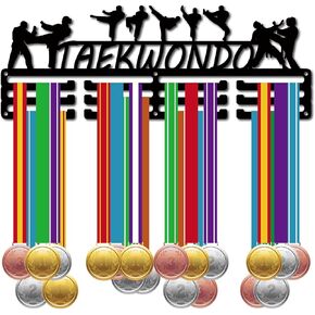 CREATCABIN Running Medal Hanger Display Sports Medal Holder Over 60+ Medals Award Iron Rack Frame Wall Mounted Hanging for Medalist Runner Marathon Athlete Gift 15.7 x 5.9 Inch-I Run These Towns