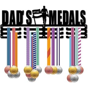 CREATCABIN Running Medal Hanger Display Sports Medal Holder Over 60+ Medals Award Iron Rack Frame Wall Mounted Hanging for Medalist Runner Marathon Athlete Gift 15.7 x 5.9 Inch-I Run These Towns
