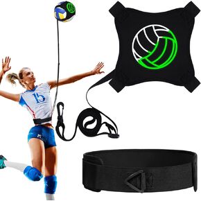 Luminous Volleyball Training Equipment Aid Glow in The Dark Volleyball Hitting Trainer Soccer Trainer with Adjustable Waist Belt Noctilucent Solo Serve Trainer Gift for Adult Teen