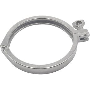 HFS(R) 4" Sanitary Tri Clamp, Stainless Steel 304, Single Pin Heavy Duty Tri Clover with Wing Nut for Ferrule TC (Tube OD: 4")
