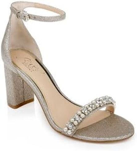 Jewel Badgley Mischka Daylann Pearl and Crystal Block Heel Sandal in Saudi Arabia