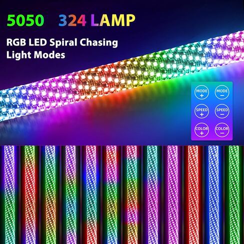 2PCS 1FT Fat Whip Light Spiral RGB LED Whip Lights مع التطبيق والتحكم عن بعد، مطاردة سياط هوائي مضاء لشاحنة UTV ATV Can-Am X3 RZR Can-Am Polaris Buggy Jeep Offroad Truck in Saudi Arabia