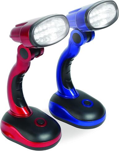 Set of 2 LED Black Desk Reading Lamp and Portable Study Lamp with 12 Led Bulbs and Bright Study Lamp for Work Station Illumination & Emergency Situations and Battery Operated Reading Lights in Saudi Arabia