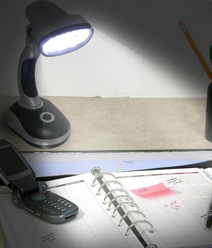 Set of 2 LED Black Desk Reading Lamp and Portable Study Lamp with 12 Led Bulbs and Bright Study Lamp for Work Station Illumination & Emergency Situations and Battery Operated Reading Lights in Saudi Arabia