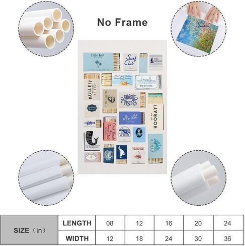 (Art-6) Retro Matchbook Wall Art Sea Aesthetic Print Trendy Collage Poster Funky Wall Decor Vintage Room Decor Aesthetic 12x18inch Unframed in Saudi Arabia